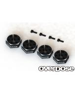OD2478b - Overdose 6mm Aluminium Wheel Hub Set - Black