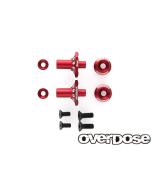 OD2714 - Overdose Aluminium One Piece Axle Shaft 4mm For OD RWD - Red