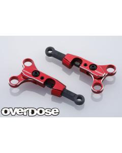OD2600 Overdose Adjustable Aluminium Front Upper Arm Set - Red