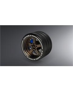 AZ6116-BR-BU - Azada Narrow 5 Spoke Steering Wheel - Bronze w/Blue Caliper