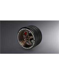 AZ6116-BR-RD - Azada Narrow 5 Spoke Steering Wheel - Bronze w/Red Caliper