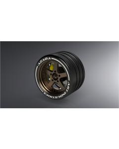 AZ6116-BR-YL - Azada Narrow 5 Spoke Steering Wheel - Bronze w/Yellow Caliper