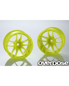 OD2933 - Overdose Work Emotion CR Kiwami R-Spec Wheels 7mm - Neon Yellow