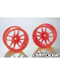 OD2934 - Overdose Work Emotion CR Kiwami R-Spec Wheels 7mm - Neon Pink