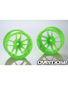 OD2935 - Overdose Work Emotion CR Kiwami R-Spec Wheels 7mm - Neon Green