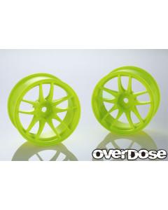 OD2946 - Overdose Work Emotion CR Kiwami R-Spec Wheels 7mm - Lime Green