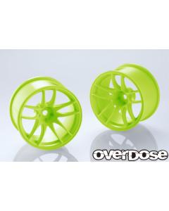 OD2947 - Overdose Work Emotion CR Kiwami R-Spec Wheels 30mm 9mm Offset - Lime Green