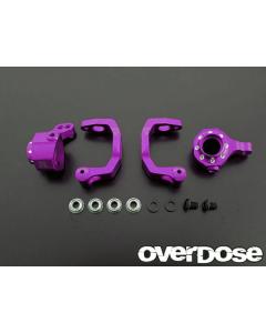 OD1371 - Overdose Aluminium C Hub Carrier and Knuckle Set For Drift Package - Purple