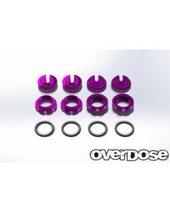 Overdose Aluminium Adjust Nut & Spring Retainer Set - Purple