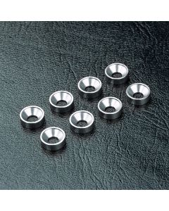MST M3 Aluminium Countersunk Spacer x8 - silver